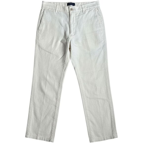 Mugsy Driftwoods Linen Blend Chino Pants Stone White 32x30 - Picture 2 of 4
